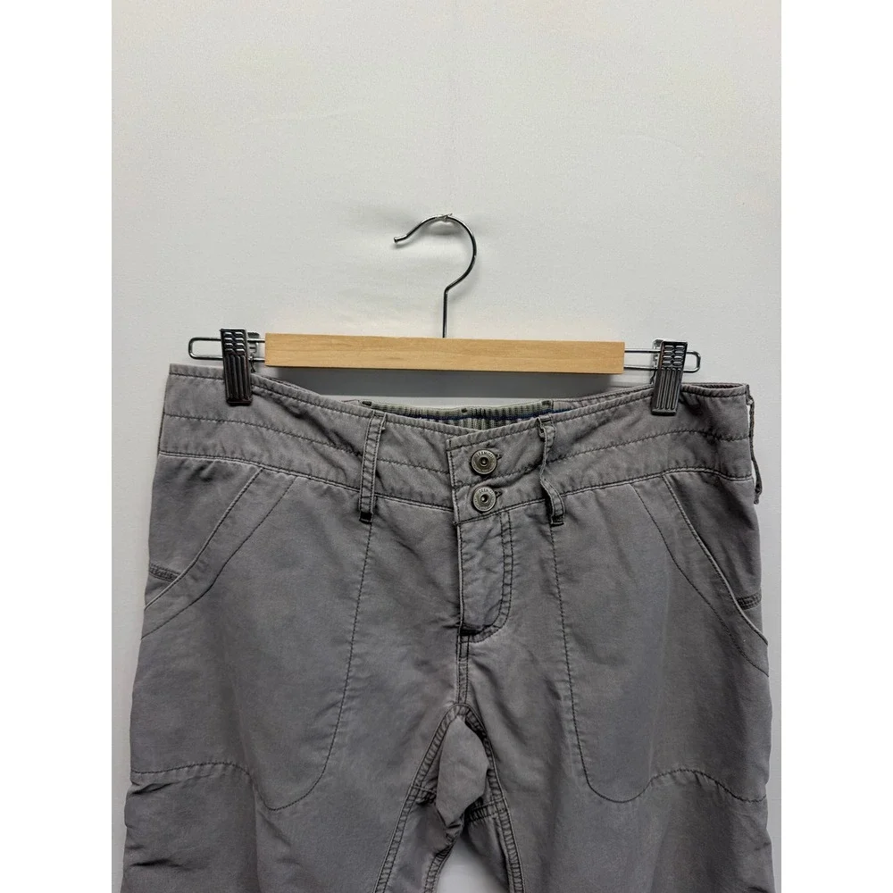 Gramicci Gray Cargo Capri Shorts Tie Dye Hem Gorpcore Hiking Utility Womens 31